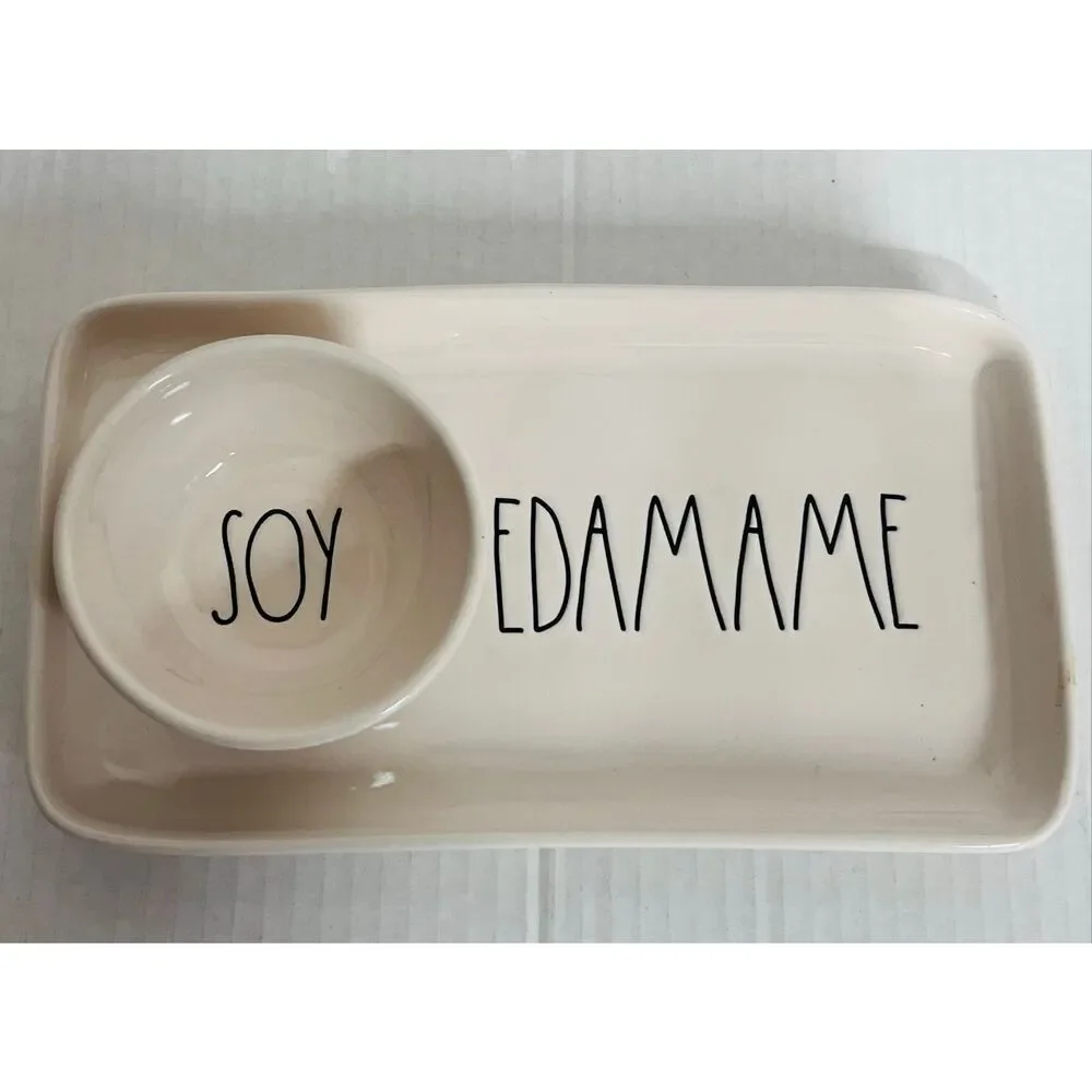 Rae Dunn Soy And Edamame Dipping Platter
